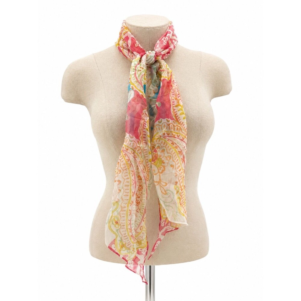 Unbranded Colorful Paisley Lightweight Long Scarf Accessory Pink Boho
